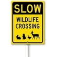 thumbnail image 1 of Slow Wildlife Crossing Sign With Stake For Neighborhoods Yard Farm Aluminium Caution 4.6x6inch Farm Decorations Yard Lawn Walkway Decorations Animal Signs, 1 of 5