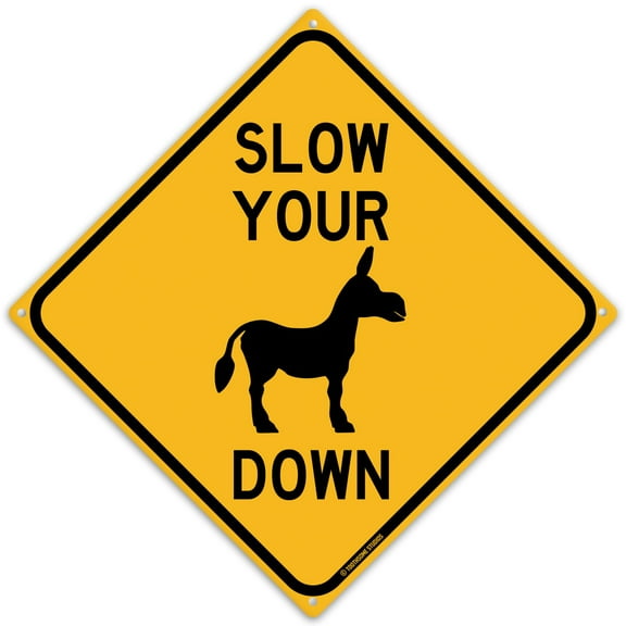 Slow Your Ass Down 12" x 12" Funny Tin Road Sign Driver and Motorist Alert Protect Neighborhood Children Home Decor
