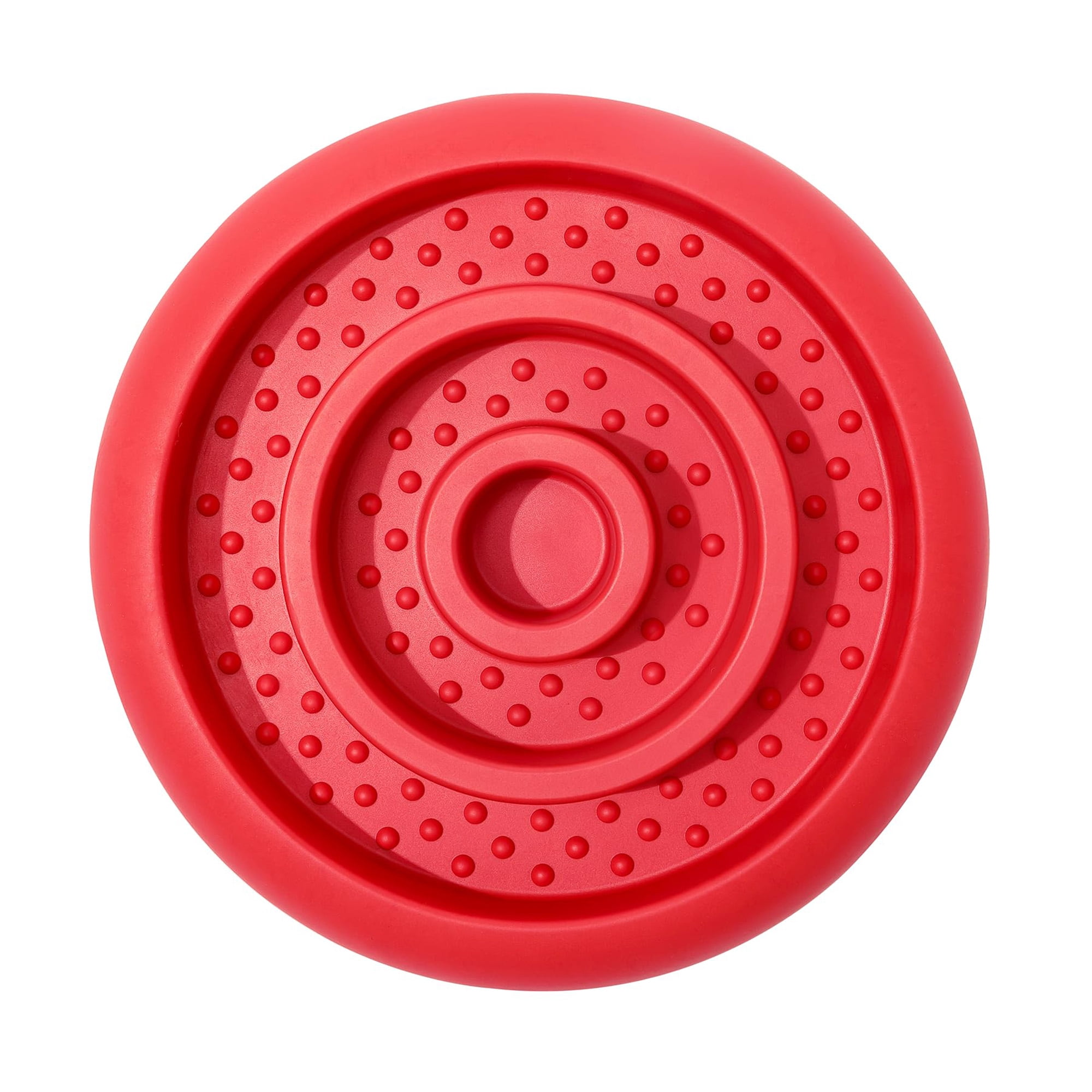 Slow feeder lick mat for dogs,durable natural rubber interactie enrichment toy,keeps dogs busy with frozen treats,promotes eating habits and reduces stress,perfect for medium and large breeds, red