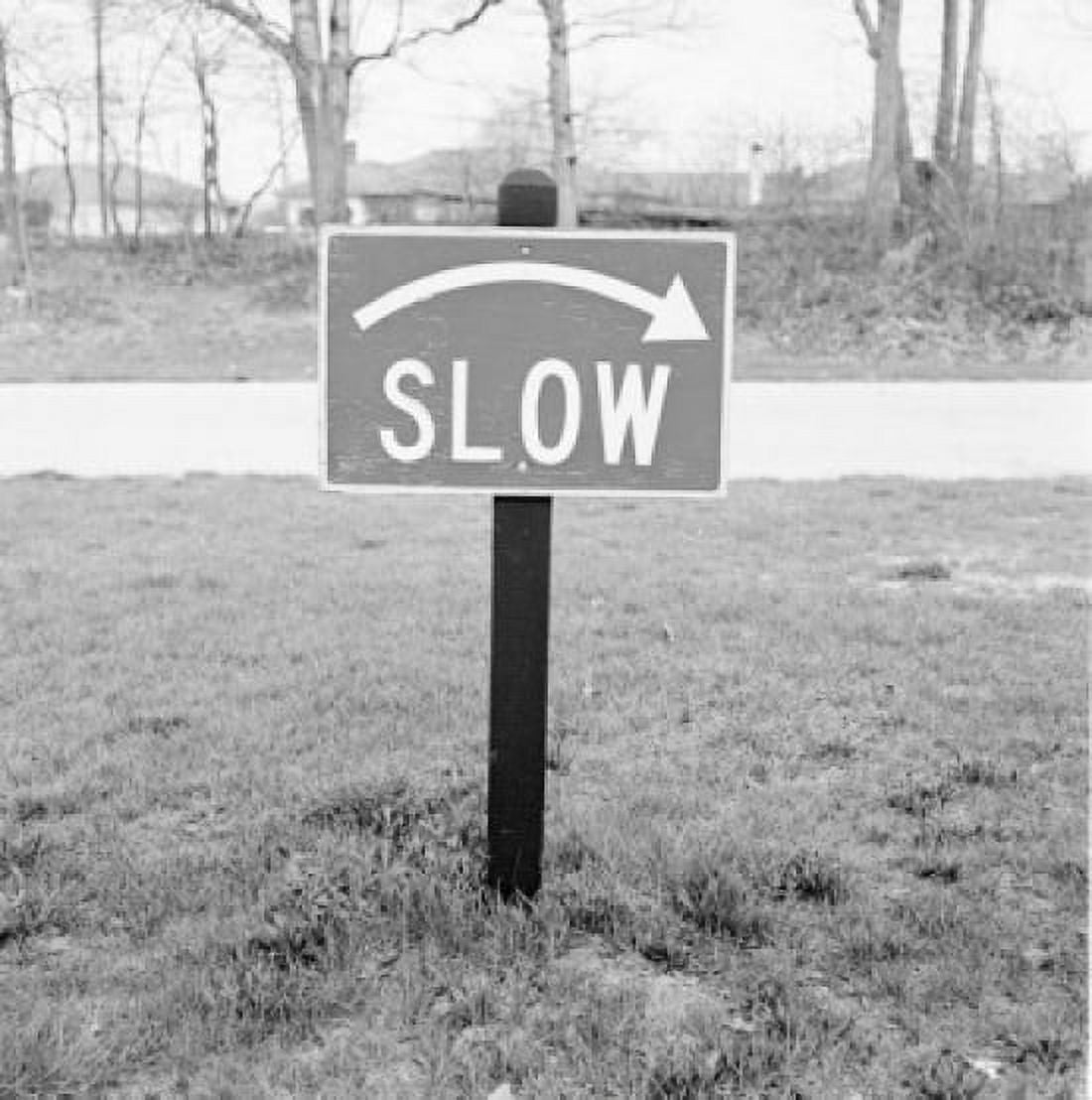 Slow warning sign Canvas Art - (24 x 36)