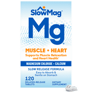SlowMag® Mg Muscle & Heart Health Tablets, Magnesium Chloride and Calcium, 120ct