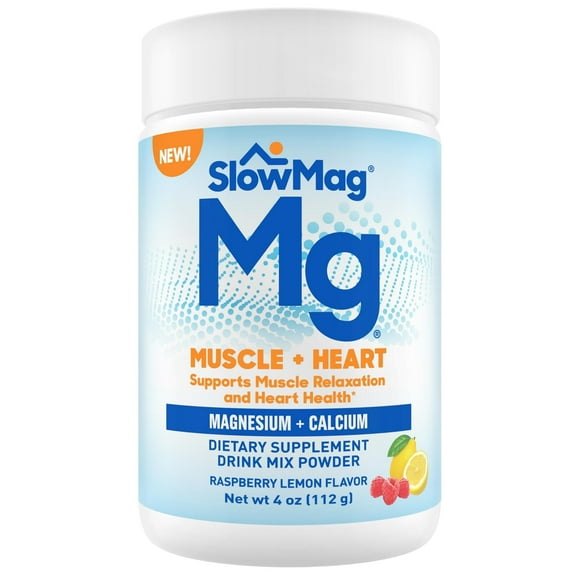 SlowMagr Magnesium Powder Magnesium Plus Calcium Supplement Drink Mix, 4 oz..