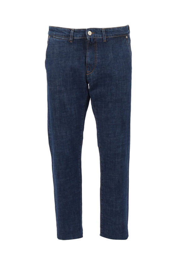 Straight-Leg Indigo Wash Denim Jeans With Five-Pocket Design (Men's)