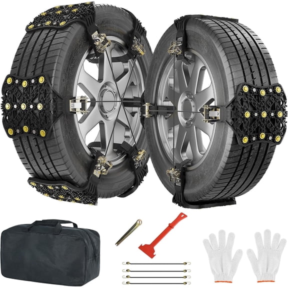 Slsy 10 Packs TPU Tire Snow Chains, Antiskid Tire Chains for Cars/SUVs/Pickup Trucks, Security Chains, Anti Slip Tire Traction Chains for Tire Width 165-275mm, Easy Installation & Durability
