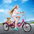 thumbnail image 1 of MOONCOOL 16 inch Kids Tricycle, Single-Speed Three Wheeled Bike for 3'9" to 4'9" 3-13 Year Old Boys & Girls, Children Stable Trike with Large Rear Basket, 1 of 10