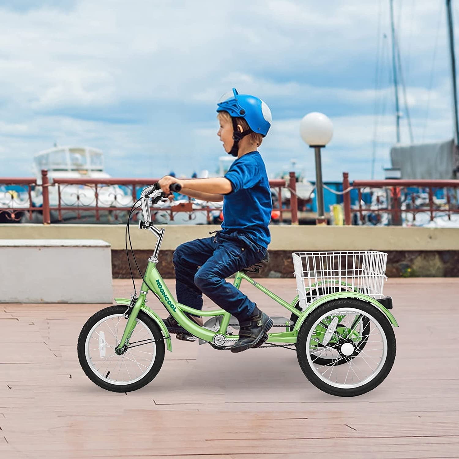 MOONCOOL 16 inch Kids Tricycle, Single-Speed Three Wheeled Bike for 3'9 MOONCOOL 16 inch Kids Tricycle, Single-Speed Three Wheeled Bike for 3'9