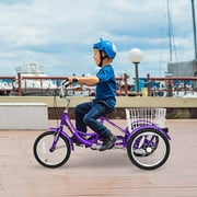 MOONCOOL 16 inch Tricycle Trikes for Beginner Riders, Small Tricycle Single Speed 3 Wheel Bikes, Low Step Through Three-Wheeled Bicycles with Rear Basket
