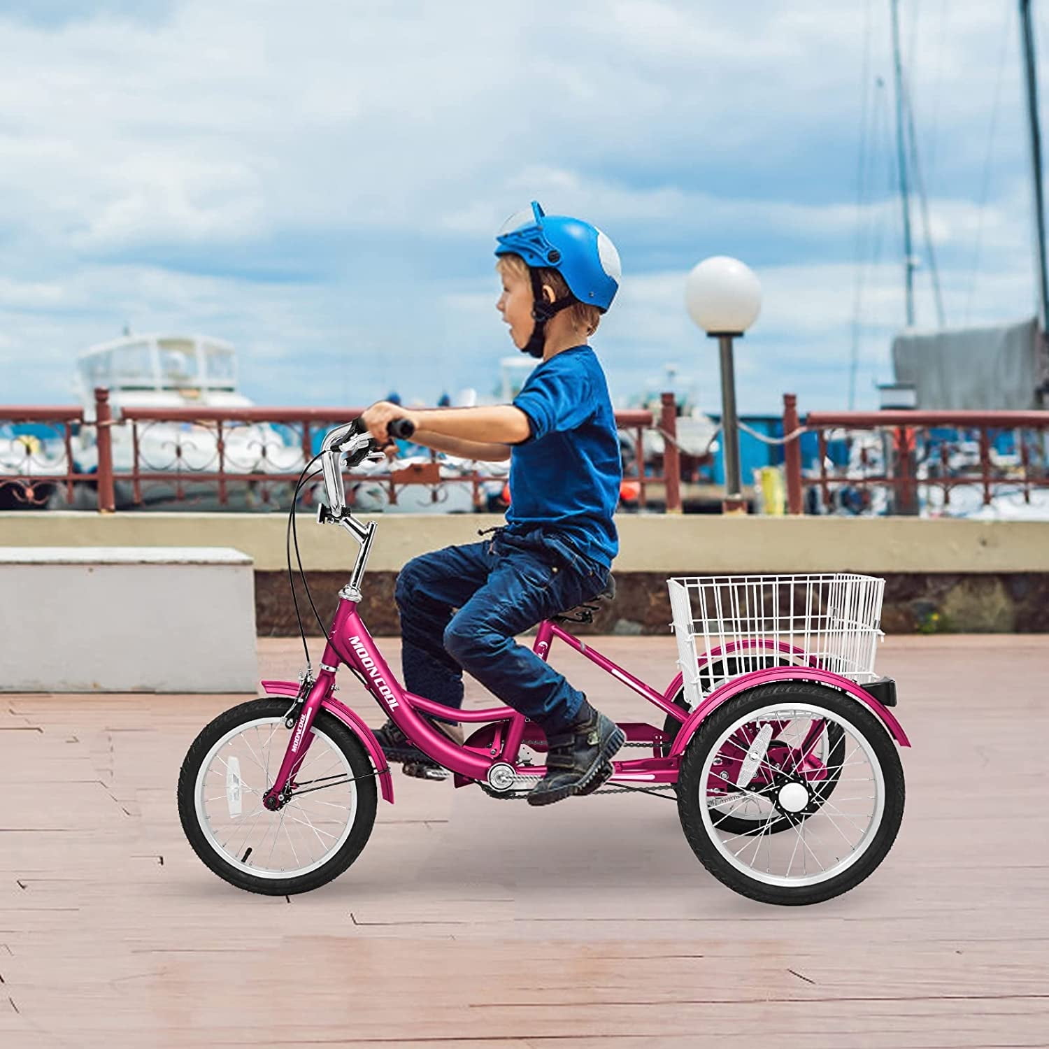 Slsy 16 inch Sized Tricycle for Beginners, Single Speed 3 Wheel Bike ...