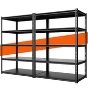 Slsy 2 Pack 72"H x 36"W x 18"D Garage Shelving, Heavy Duty Steel Shelving Storage Rack Shelves, 5 Tier Steel Shelf Rack Shelf Unit, 2000LB Capacity
