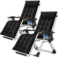 thumbnail image 1 of Slsy Zero Gravity Chair, Set of 2 Folding Reclining Lounge Chair with Soft Cushion & Pillow, Side Table for Camping, Lawn, Garden, Support 400lbs, 1 of 11