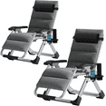 thumbnail image 1 of Slsy 2 Pack Zero Gravity Chair, Adjustable Reclining Lounge Chair with Removable Cushion, Headrest, Cup Holder for Indoor Outdoor, Supports Over 440lbs, 1 of 11