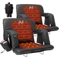 thumbnail image 1 of Slsy 2 Packs Double Heated Stadium Seat Bleacher Seat , 3 Heat Modes, Portable 6 Reclinng Positions Bleacher Seats with Back & Arm Support for Sports Events, 1 of 7