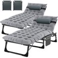 thumbnail image 1 of Slsy 2 Packs Folding Chaise Lounge Chair 5-Position, Folding Cot, Heavy Duty Patio Chaise Lounges for Outside, Poolside, Beach, Lawn, Camping, 1 of 16
