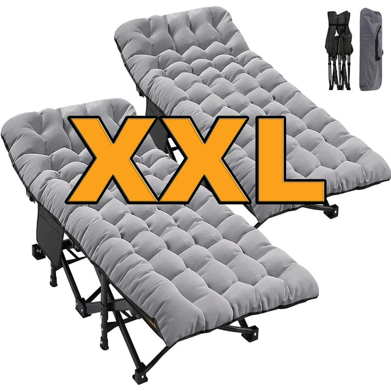Slsy Oversized XXL Folding Camping Cot with Sided Mattress