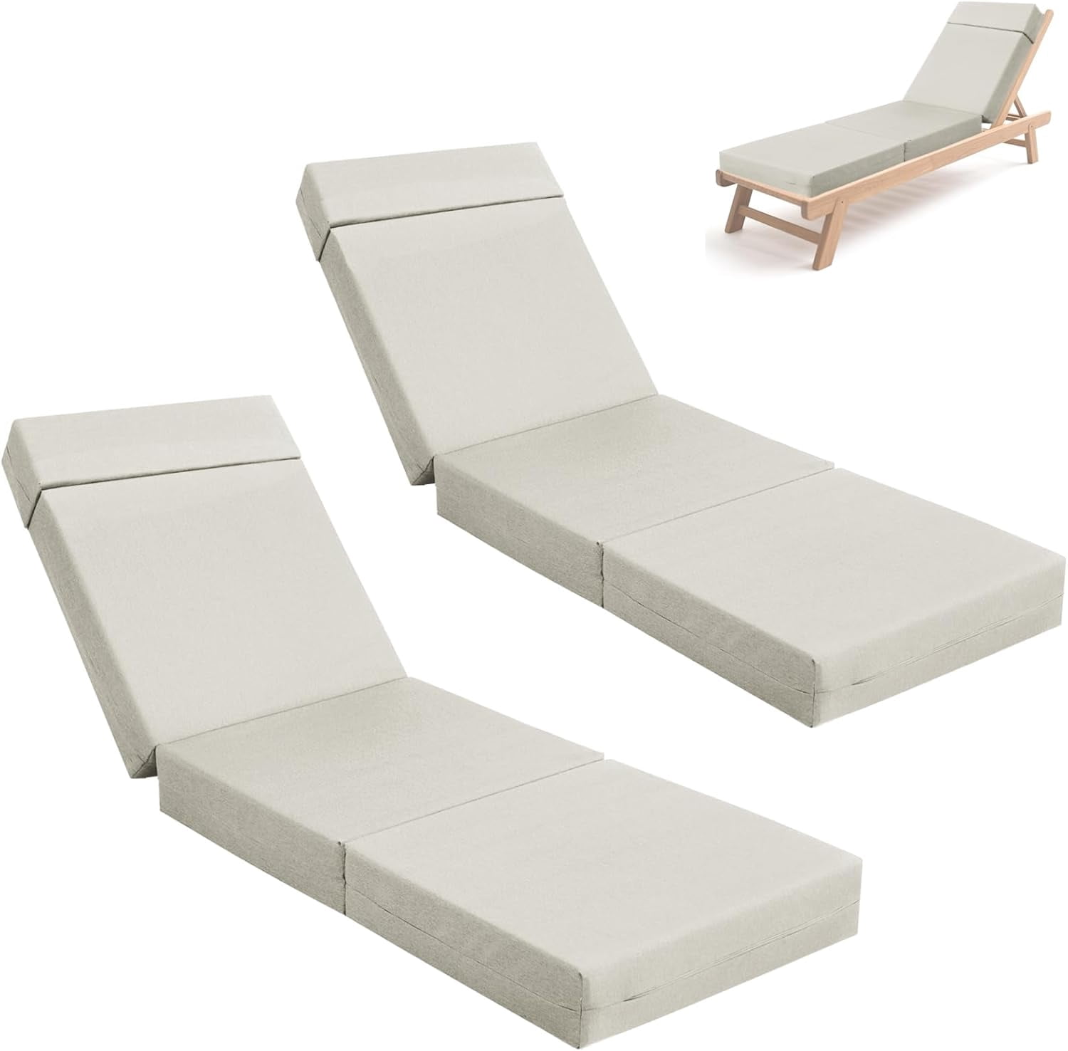 5 Thick Outdoor Chaise Lounge Cushions