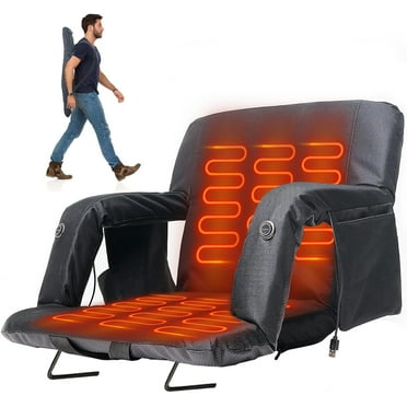 Slsy 21" Stadium Seats for Bleachers with Back Support Wide Cushion, 6 Reclining Positions Adjustable, Stadium Seating for Bleacher