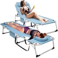 thumbnail image 1 of Slsy 2PACK 3in1 SunTanning Chair with Mattress, Heavy Duty Summer Lounger Chair with Face Arm Hole, Adjustable, Removable Pillow, Outside Sunbathing Lounge Chair for Patio, Poolside, Lawn, Beach, 1 of 17