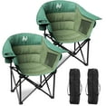 thumbnail image 1 of Slsy 2PACK Oversized Camping Chair, Folding Moon Saucer Chair for Adults, Heavy Duty Folding Chair with Cup Holder & Carry Bag, Supports 500LBS, 1 of 7