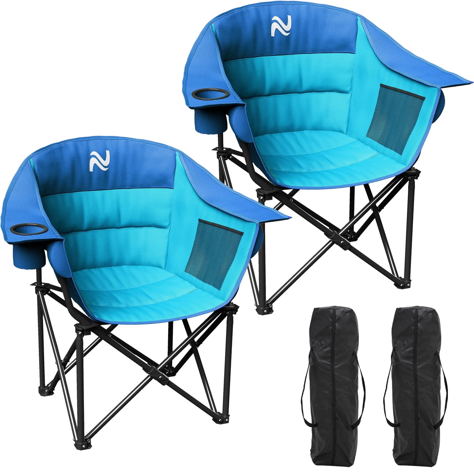 Slsy 2 Packs Oversized Padded Camping Chair with Armrests