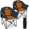 thumbnail image 1 of Slsy 2PACK Oversized Heated Camping Chair with 3 Heat Levels, Portable Folding Heated Chair Round Moon Saucer Folding Lawn Chair Outdoor Chair for Camping, Lounge Patio, 1 of 14