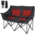 thumbnail image 1 of Slsy Oversized Heated Double Camping Chair, 2-Person Heated Folding Chairs for Outdoor Sports w/ 3 Heat Levels & 4 Heating Zones, Patio Lounge Chairs Folding Camping Chair Supports 550 lbs, 1 of 8