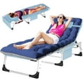 thumbnail image 1 of Slsy 3 in 1 Sun Tanning Chair Oversized with Mat & Face Arm Hole, 5-Position Heavy Duty Folding Chaise Outdoor Lounge Chair w/ Pillow, for Beach, Pool, Lawn, Yard, Patio, 1 of 13