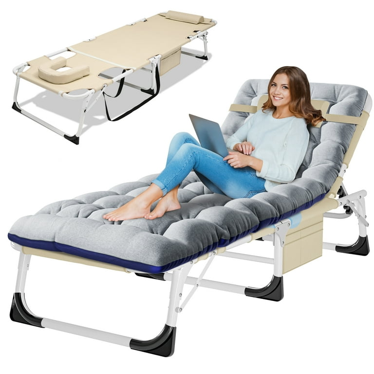 Slsy Sun Tanning Chair 3-in-1 Oversized Folding Lounge with Face
