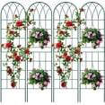 thumbnail image 1 of Slsy 4 Pack Metal Garden Trellis for Cllimbing Plants Outdoor, Flowers Tomato Cucumber Rose Vines Vegetable, Metal Coated Rustproof Garden Trellis for Patio, 60" x 16", 1 of 9