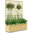 thumbnail image 1 of Slsy 63" Screen Raised Garden Bed, Wooden Planter Box with Hanging Roof & Drainage Holes, Indoor Outdoor Elevated Planter for Vine, Climbing Plants, Flowers, Patio & Garden, 1 of 9