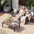 thumbnail image 1 of Slsy Aluminum Patio Furniture Set, Loveseat with Coffee Table for Outdoor Conversation Set, Metal 2-Seat Sofa for Porch Balcony Deck Yard Poolside, 1 of 10