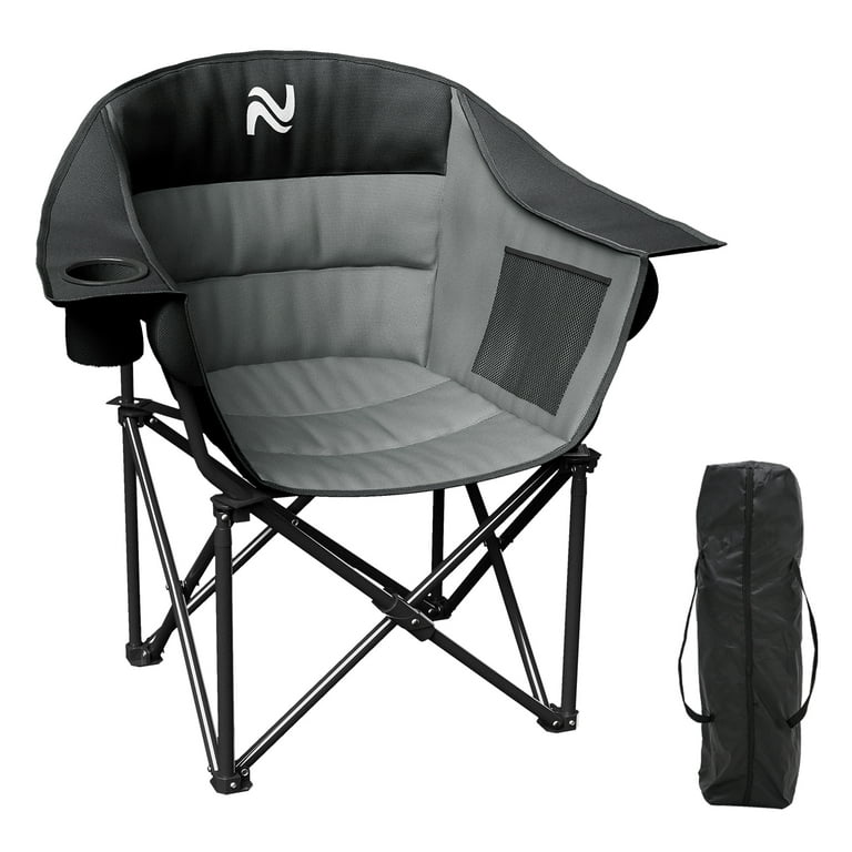 Slsy Oversized Padded Camping Chair with Armrests, Folding Camp