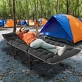 thumbnail image 1 of Slsy Camping Cot with Black&Gray Pad,Cots for Sleeping,Camping Bed Folding Cot 900LBS(Max Load) Comfortable Heavy Duty Adult & Kids Travel Cot with Carry Bag, 1 of 13