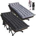 thumbnail image 1 of Slsy Camping Cot for Adults, 2 Packs Folding Sleeping Cots, Folding Cot with 2 Sided Mattress and Carry Bag,Supports 880 lbs, 1 of 16