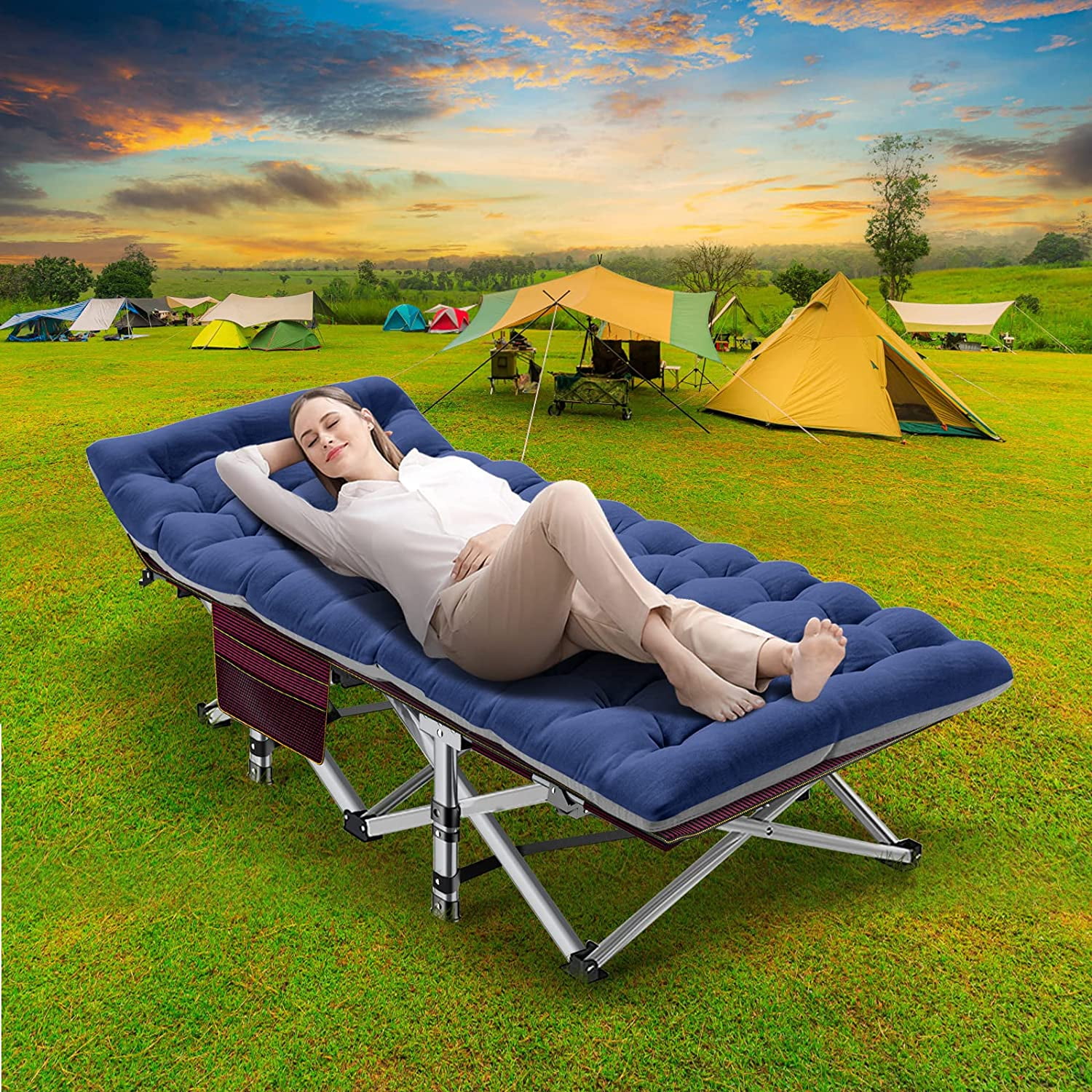 Slsy Cot, Folding Camping Cots for Adults, 75"L x 28"W Sleeping Cots