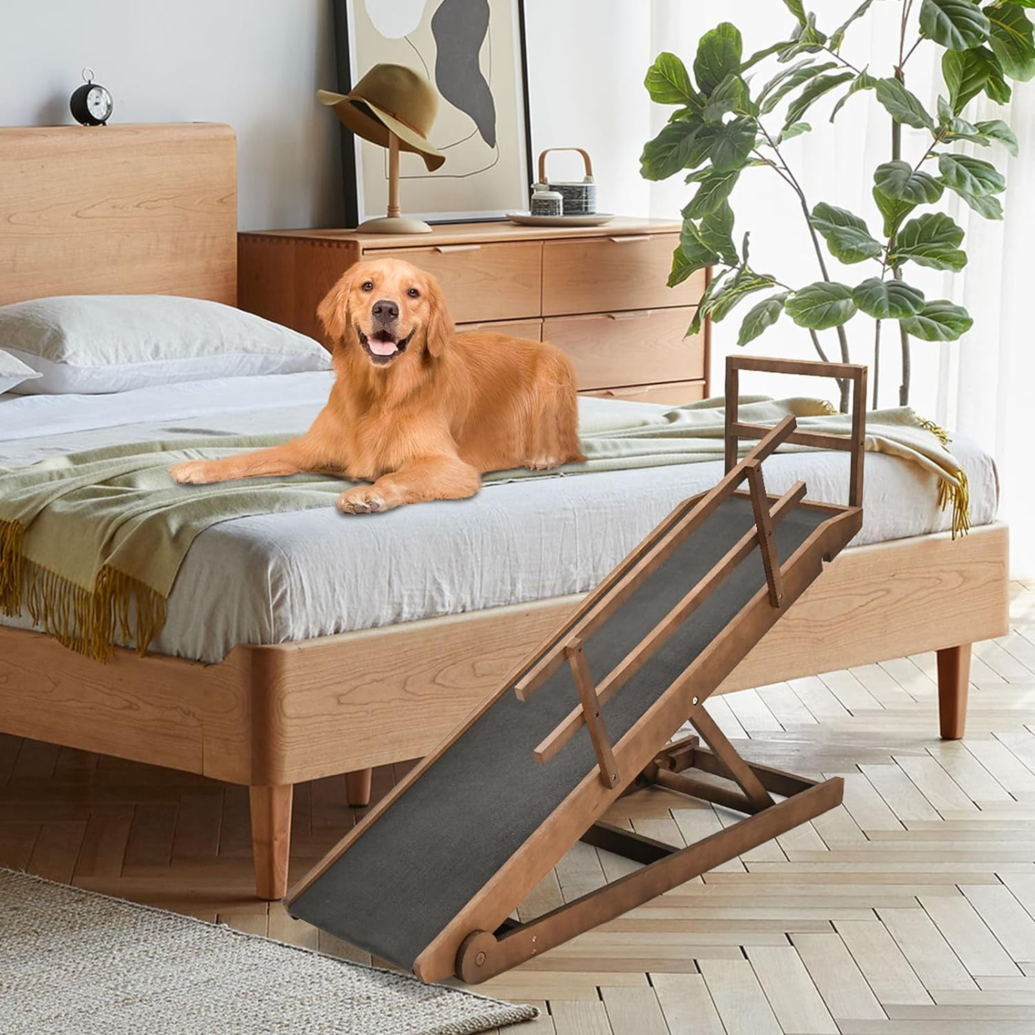 Slsy Dog Ramp with Side Rails & Upgrade Rubber Mat for Dogs and Cats, Folding Pet Ramp 5