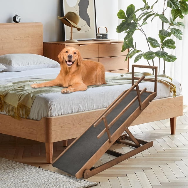 Padded Dog Ramp Slsy Dog Ramp with Side Rails & Upgrade Rubber Mat for Dogs and Cats ...