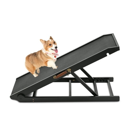 Slsy Dog Ramp with Upgrade Rubber Mat, 4 Level Adjustable 41.3" Folding Pet Ramp for Bed, Couch, SUV, for Small & Large Old Dogs & Cats, Supports up to 150 lbs