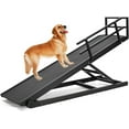thumbnail image 1 of Slsy Dog Ramp with Upgrade Rubber Mat, 5 Level Adjustable 17.7'' to 31.4'' Folding Pet Ramp for High Bed, Great for Small & Old Dogs & Cat, Supports up to 200 lbs, 62.9" Long, 1 of 9
