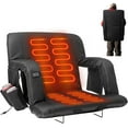 thumbnail image 1 of Slsy Double Heated Stadium Seat Bleacher Seat with Back & Arm Support, Portable 6 Reclinng Positions Stadium Seating for Bleachers, Bleacher Seats for Sports Events, Outing, Travelling, Hiking, 1 of 10