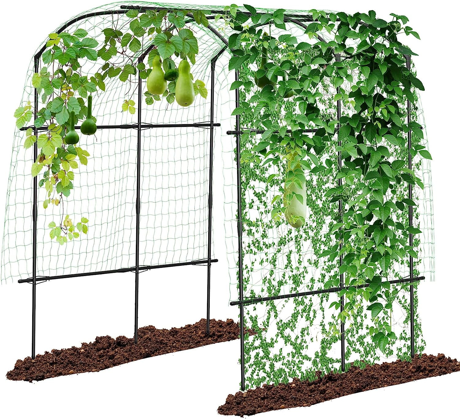 Slsy Extra Tall Garden Arch Trellis for Climbing Plants Outdoor, 87" H x 75" L x 71" W Metal Arbor Plant Support Trellis Archway for Climbing Vine Vegetable/Fruit/Flower Yard Lawn Garden
