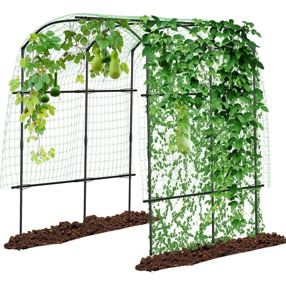 Slsy Extra Tall Garden Arch Trellis for Climbing Plants Outdoor, 87" H x 75" L x 71" W Metal Arbor Plant Support Trellis Archway for Climbing Vine Vegetable/Fruit/Flower Yard Lawn Garden