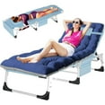 thumbnail image 1 of Slsy 3-in-1 Face Down Tanning Chair, Folding Lounge Chair with Face & Arm Hole, 5-Position Adjustable Camping Cot, 2-Sided Cushion, Pillow & Carry Straps for Beach & Outdoor, 1 of 14