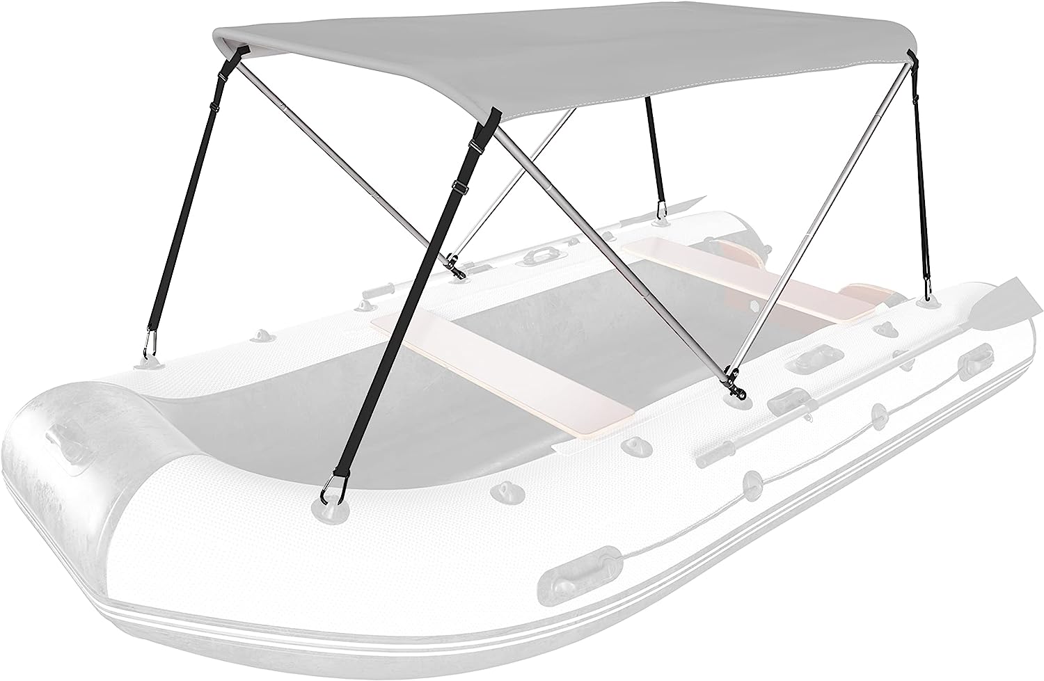 Portable Bimini Top Cover Canopy For Inflatable Boat Kayak Canoe 2 bow