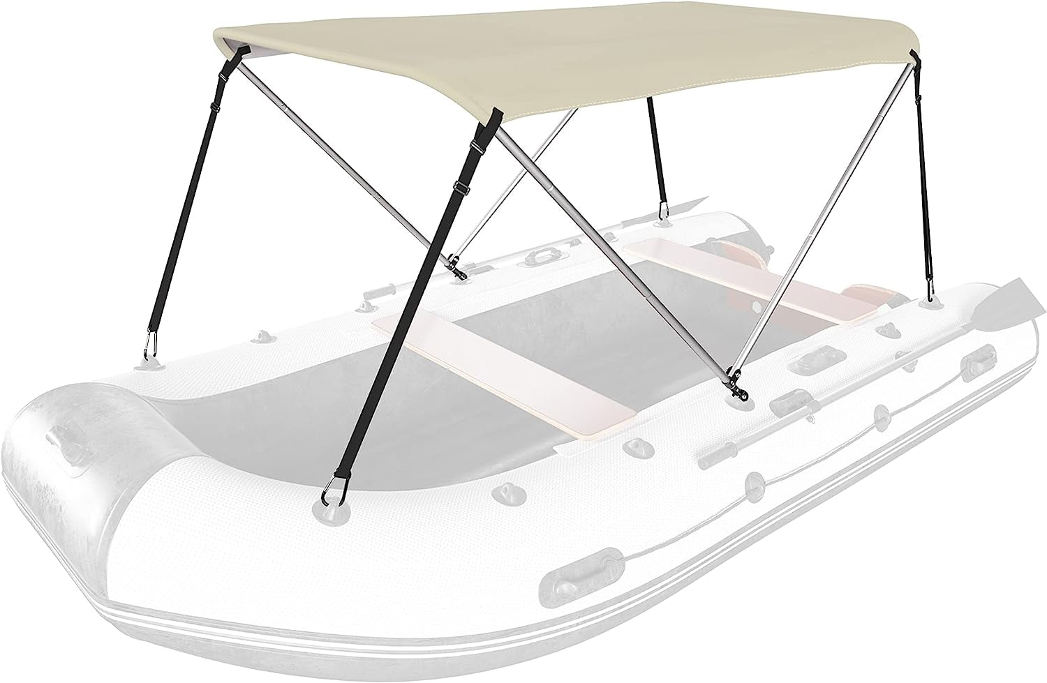 Slsy Foldable Bimini Top Boat Cover Canopy Cover 2 Bow Bimini Top(63" L