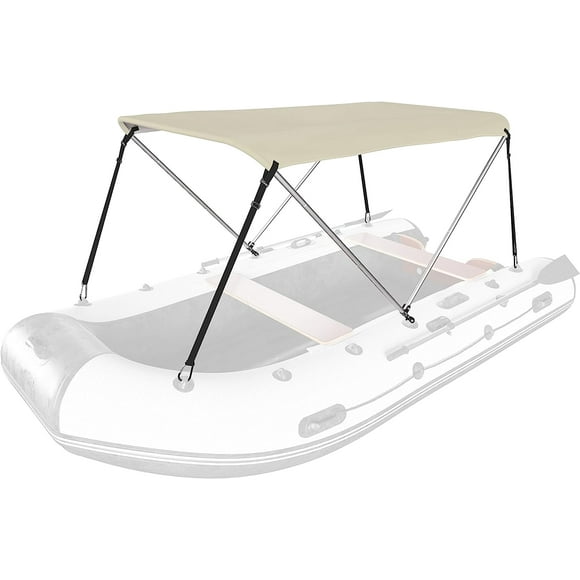 Slsy Foldable Bimini Top Boat Cover Canopy Cover 2 Bow Bimini Top(63" L 39‘’-55‘’ W 43.3" H) Suitable for Boats of 3.2-4.5 FT