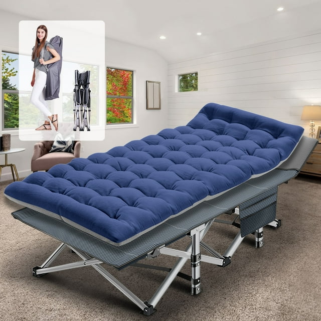 Slsy XL Folding Bed Cot with 3.3 Inch 2 Sided Mattress, 75"* 28