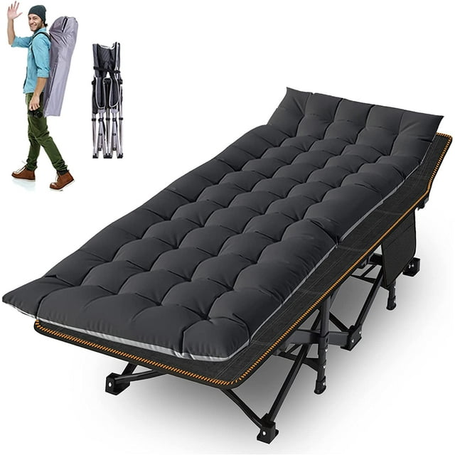 Slsy Lightweight Compact Folding Bed with Cushion, Portable Guest Cot