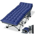 thumbnail image 1 of Slsy Folding Camping Cot with 3.3 Inch 2 Sided Mattress & Carry Bag for Adults & Kids, Folding Sleeping Cot, Heavy Duty Supports 880 Lbs, 1 of 11