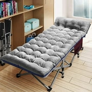 Slsy Folding Camping Cot with Thicker Mattress for Adults, 75"L x 26"W Heavy Duty Sleeping Cot Bed, Portable Guest Bed Cots with Carry Bag