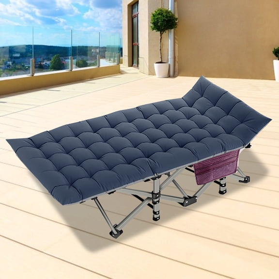 Slsy Folding Camping Cot with Thicker Mattress for Adults, 75"L x 28"W Sleeping Cot Bed, Folding Cots, Foldable Guest Beds with Carry Bag